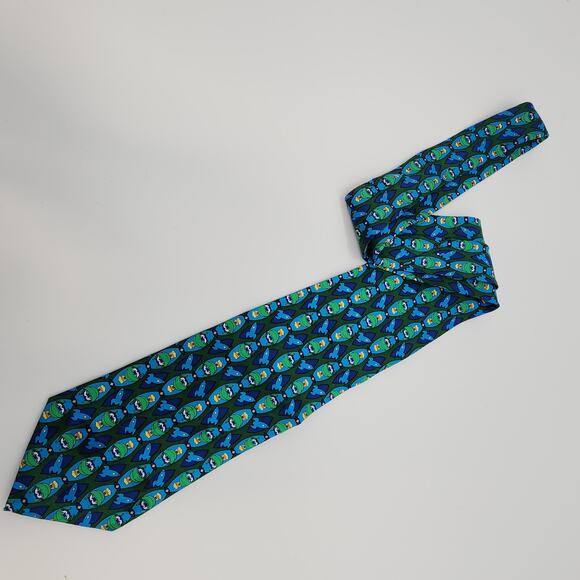 Looney Tunes Marvin The Martian Novelty Neck Tie Blue Green Cartoon Vtg 1990s - Picture 3 of 7